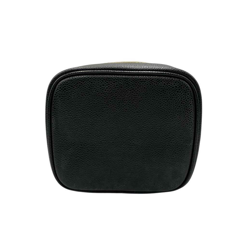 CHANEL Black Caviar Leather Logo Vanity Bag - Picture 5 of 10